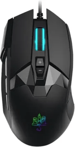 Mojo Pro Performance Silent Gaming Mouse, 9 botones programables, negro