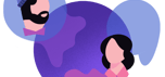 Two people in a world