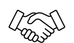 a handshake of two hands holding hands