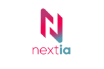 a logo for nextiaia next to a black background