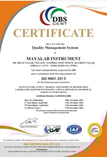 mayalab-instrument-Iso certificate