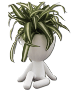 Pot de fleur mignon - assis