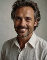 Real Portrait of a man with a beard and a white shirt