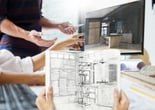 a group of people working on a interior design project