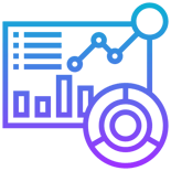 Vector icon of a data visual and a bar chart representing data analysis