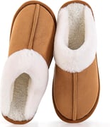 Fleece-lined winter slippers for women