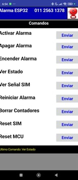 APP gestión alarma por SMS