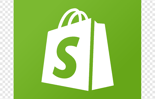 logo de shopify sac blanc sur fond vert