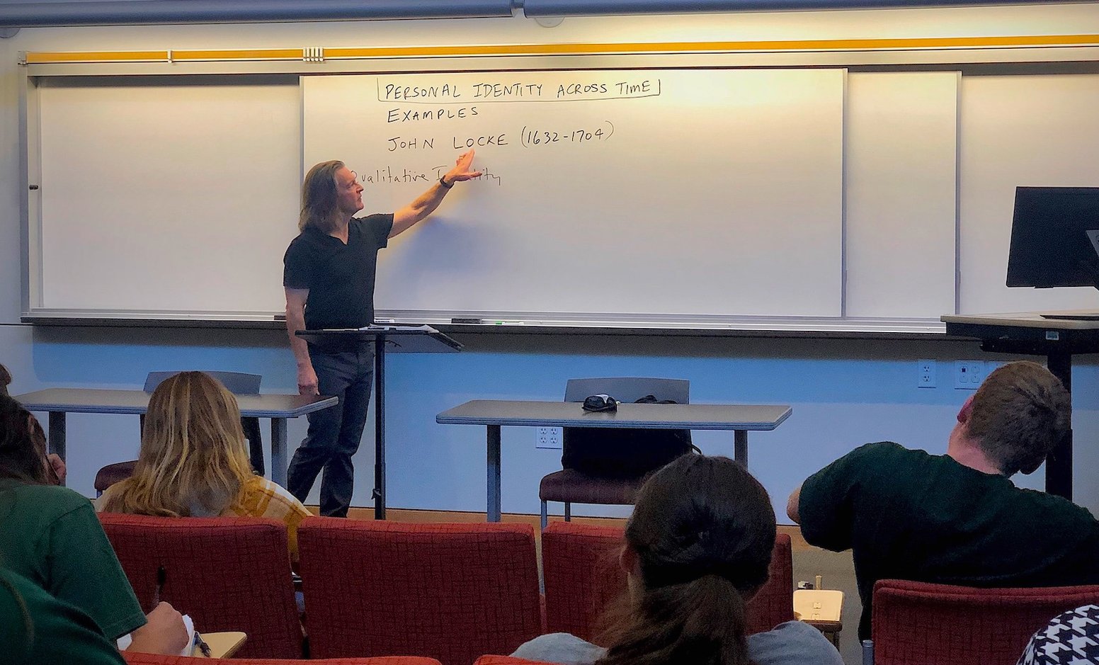 Todd R. Long teaching a Philosophical Classics class