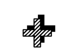 signo de mas rayado ilustrado con otro signo de mas negro en el fondo