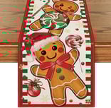 Artoid Mode Gingerbread Candy Cane Christmas Table Runner