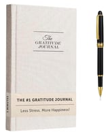 Set da journaling con quaderno della gratitudine, penna dorata
