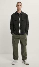 Oversized shirt with cargo pants