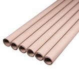a group of six tubes with a white background