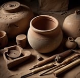Eine detaillierte Illustration der Bagdad-Batterie, die ein Tongefäß mit einem Kupferzylinder und ei