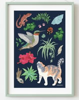 Calico cat art print