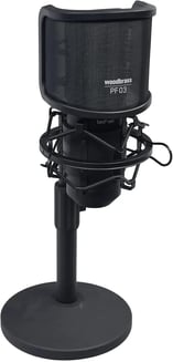 WOODBRASS Bird UM1 Pack Podcast Negro - Micrófono USB Cardioide con condensador PC y Mac
