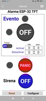 APP gestión alarma