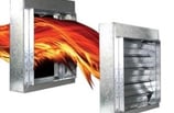 Fire and smoke damper installed in HVAC system for enhanced fire safety and smoke control.