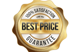 a gold badge with the words best price guarantee