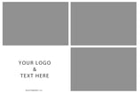 print layout with 3 photos and design on the bottom left