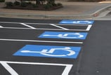parking lot handicap markers newly painted