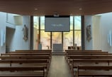 vue intérieure église à Lyon avec vidéoprojection