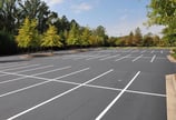 freshly re-striped parking lot