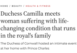 Duchess Camilla meets woman suffering with life-changing condition