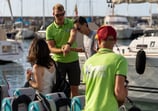 boarding the xpoint boat ilustration