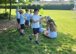 a group of children playing with bug nets