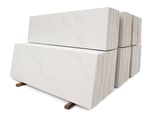 a stack of white quartz with white background