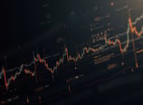 a close up of a computer screen showing a chart of the stock market
