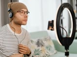 Professional Portrait, a man in a beanie hat and headphones