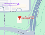 Map showing location of Iowa Building at 56th and South Shore Drive