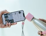liquisip bottle with Instagram open with pink bottle