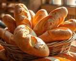 A basket of french bread