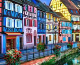 Alsace Colmar colorful houses and river