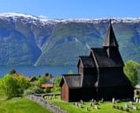 Stave church Urnes fjord Norway