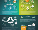 A colorful infographic about eco-friendly practices, including recycling, reading, and sustainable living tips.