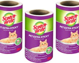 three rolls of cat litter paper on a roll of toilet paper