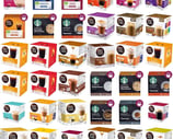 a variety of coffee pods are shown in this image
