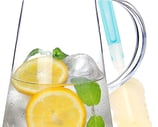 a pitcher of lemonade in a pitcher of water