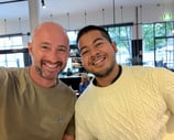 HiR's principal coach, James with Rafi, one of HiR's customers