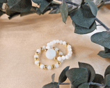amazonite and mother of pearl beaded rings