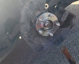 Brake rotor next to car hub