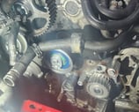 timing gears without a timing belt inside an engine