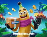 a banana banana fruitcake with a banana peeler