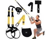 a man doing a pull up resistance band workout equipment amazon