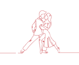 Allure Dance Studios dancers silhouette red